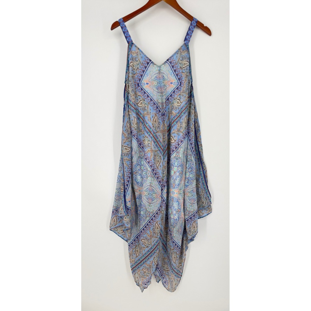 New Directions Womens Dress Large Spring Wedding Guest Boho Flowy Hankerchief - Picture 7 of 12